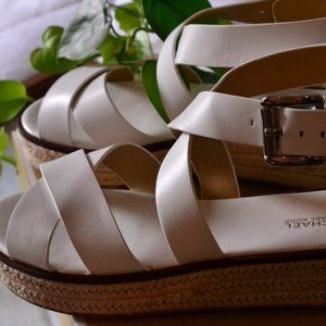 White & espadrille Michael Kors platform sandals